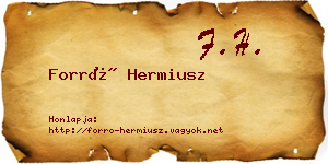 Forró Hermiusz névjegykártya